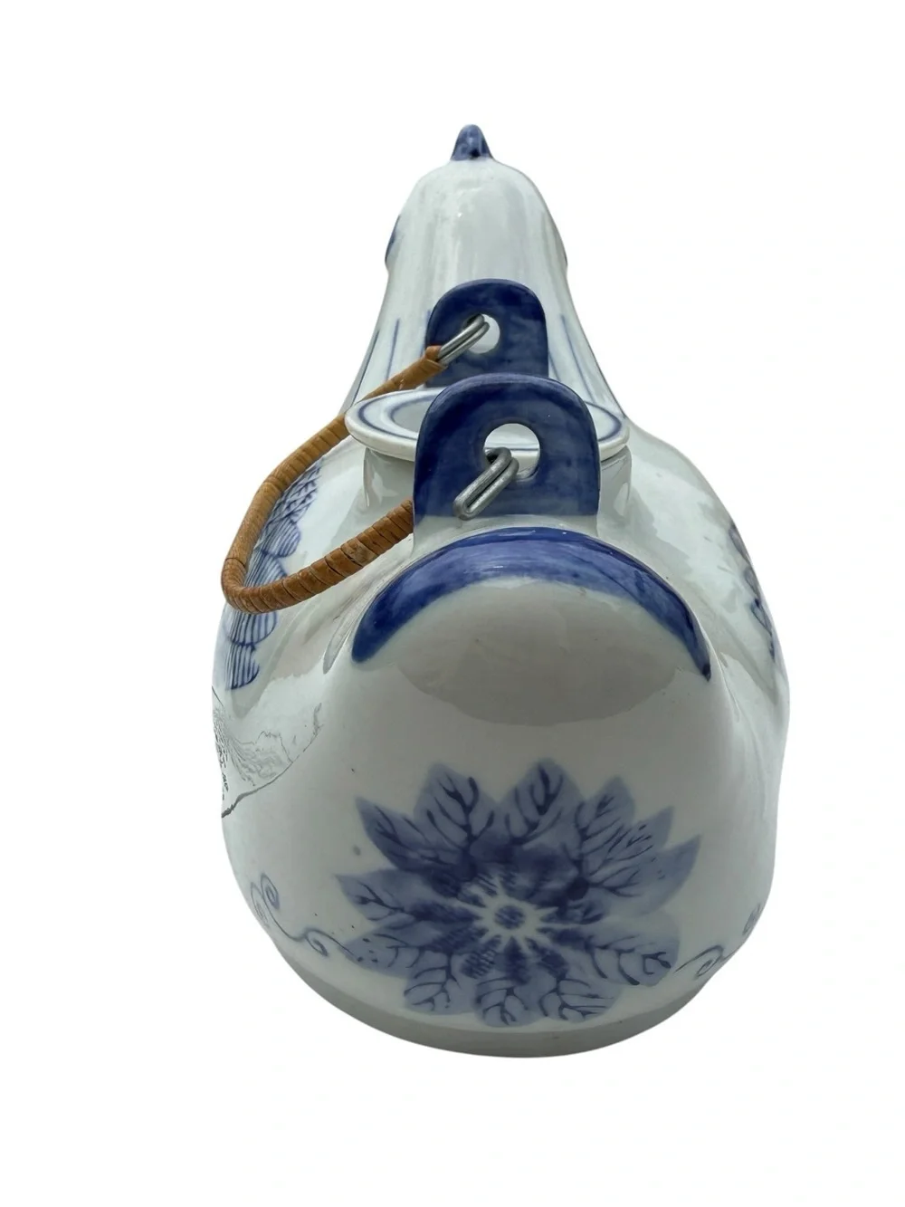 Williams Sonoma Grande Cuisine Blue White Chicken Bud Vase Chinoiserie Decor